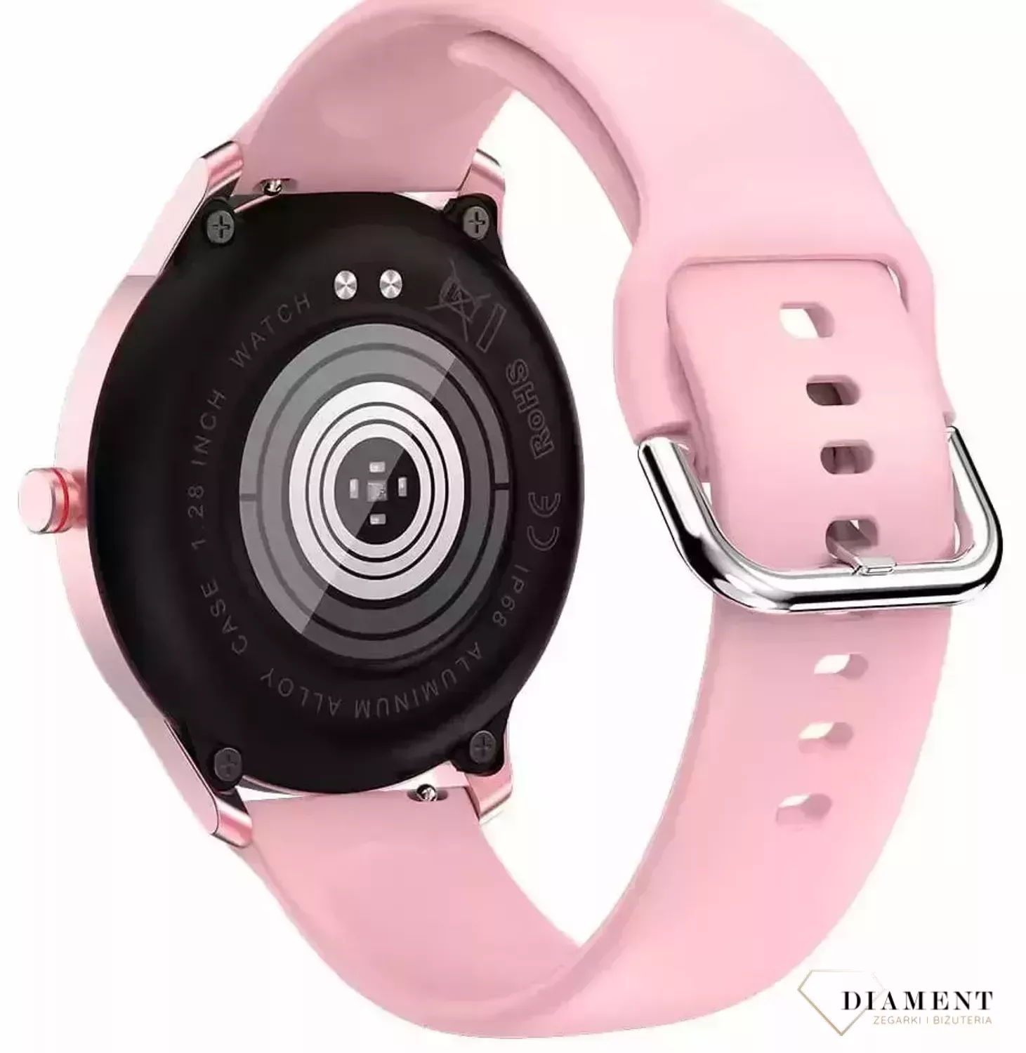 Smartwatch damski Garett Women Olivia na różowym silikonowym pasku. ⌚  (1).webp